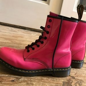 Hot pink Dr Marten’s boots